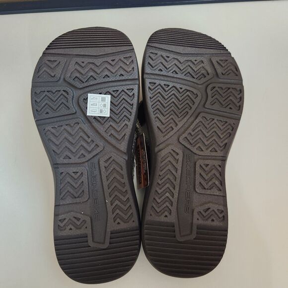 Skechers Relaxed Fit With Luxe Foam Chocolate Brown Men's Flip Flops Size 11 - Picture 8 of 11
